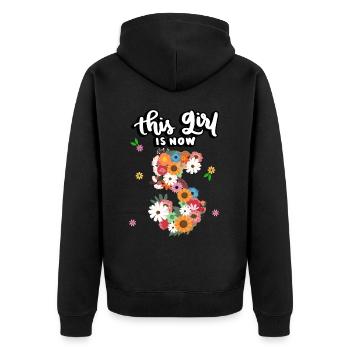 Cette fille est maintenant 5 fleurs colorées 5. - Veste à capuche bio Premium Unisexe - noir - Dos - Nico (187cm)