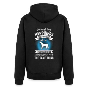Riding - Thoroughbred Horse - Unisex Premium Organic Zip Hoodie - black - Back - Nico (187cm)