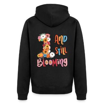 1 Et encore fleurir filles florales 1. - Veste à capuche bio Premium Unisexe - noir - Dos - Nico (187cm)