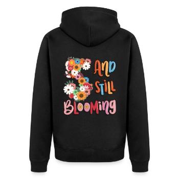 5 Et encore des filles fleuries 5. - Veste à capuche bio Premium Unisexe - noir - Dos - Nico (187cm)