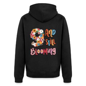 9 Et encore des filles en fleurs fleuries 9. - Veste à capuche bio Premium Unisexe - noir - Dos - Nico (187cm)