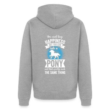 Équitation - Poney Horse - Veste à capuche bio Premium Unisexe - gris chiné - Dos - Nico (187cm)