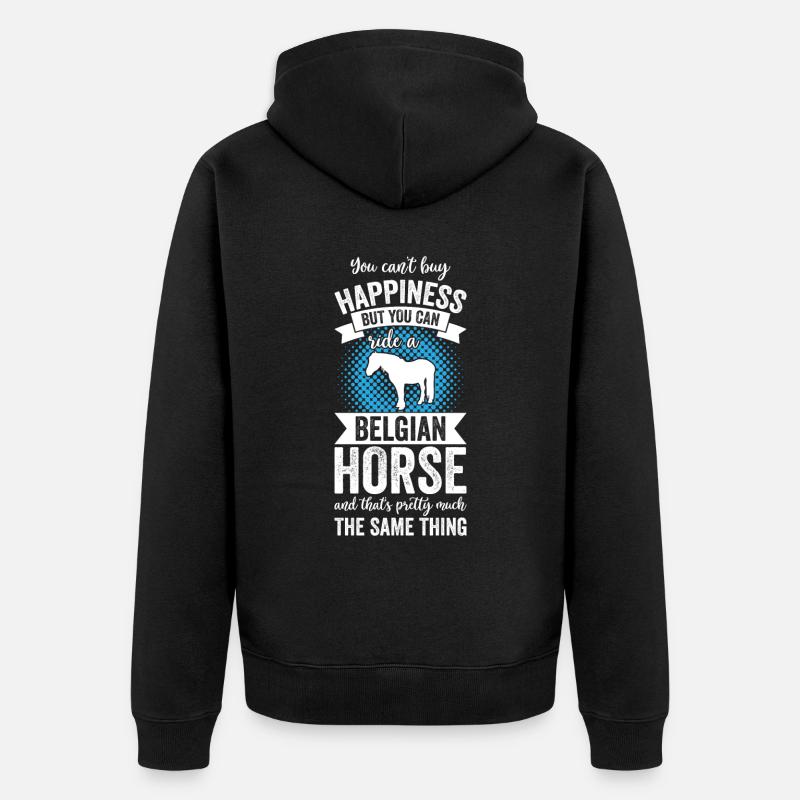 Equitation - Cheval belge - Veste à capuche bio Premium Unisexe - noir