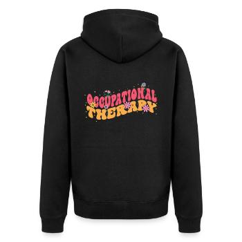 Beschäftigungstherapeutin Bloom Floral Leisure - Unisex Premium Bio Zip Hoodie - Schwarz - Hinten - Nico (187cm)