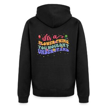 C’est une chose de fleur que vous ne comprenez pas - Veste à capuche bio Premium Unisexe - noir - Dos - Nico (187cm)