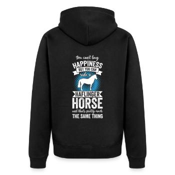 Riding - Haflinger Horse - Unisex Premium Organic Zip Hoodie - black - Back - Nico (187cm)
