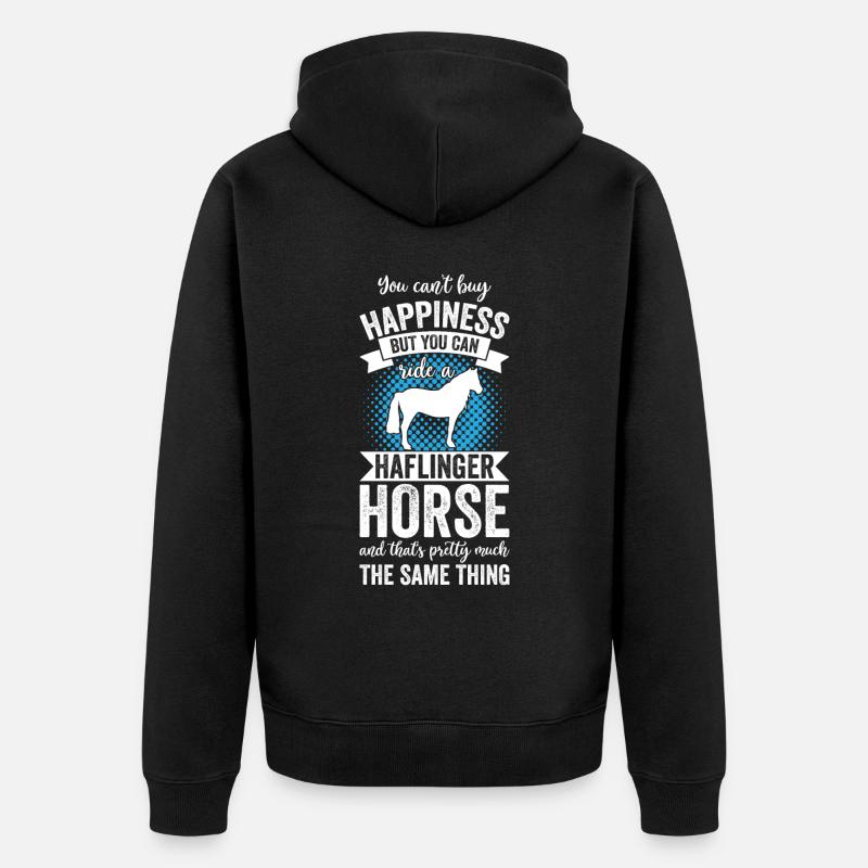 Équitation - Haflinger Horse - Veste à capuche bio Premium Unisexe - noir
