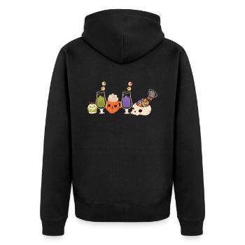Creepy Horror Skull Ghostly - Unisex Premium Organic Zip Hoodie - black - Back - Nico (187cm)