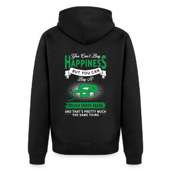 Sie Können Raue Grüne Schlange Kaufen - Unisex Premium Bio Zip Hoodie - Schwarz - Hinten - Nico (187cm)
