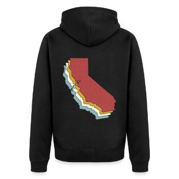 US State - Vintage Map California - Unisex Premium Organic Zip Hoodie - black - Back - Nico (187cm)