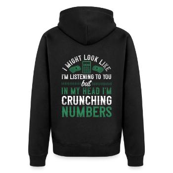 Accountant Bookkeeper Accounting - Unisex Premium Bio Zip Hoodie - Schwarz - Hinten - Nico (187cm)
