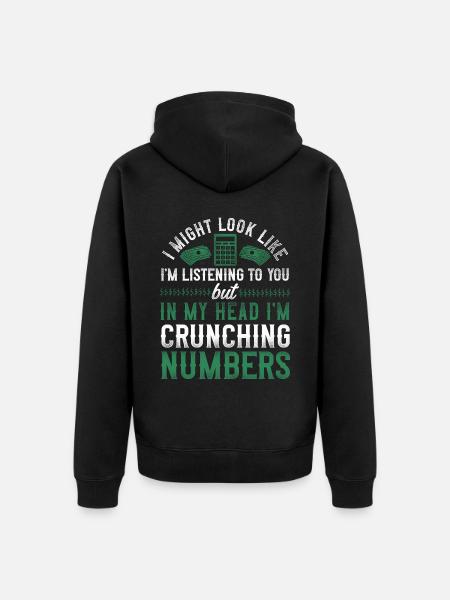 Accountant Bookkeeper Accounting - Unisex Premium Bio Zip Hoodie - Schwarz
