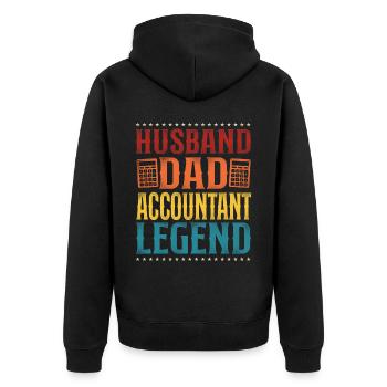 Accountant Bookkeeper Accounting - Unisex Premium Organic Zip Hoodie - black - Back - Nico (187cm)