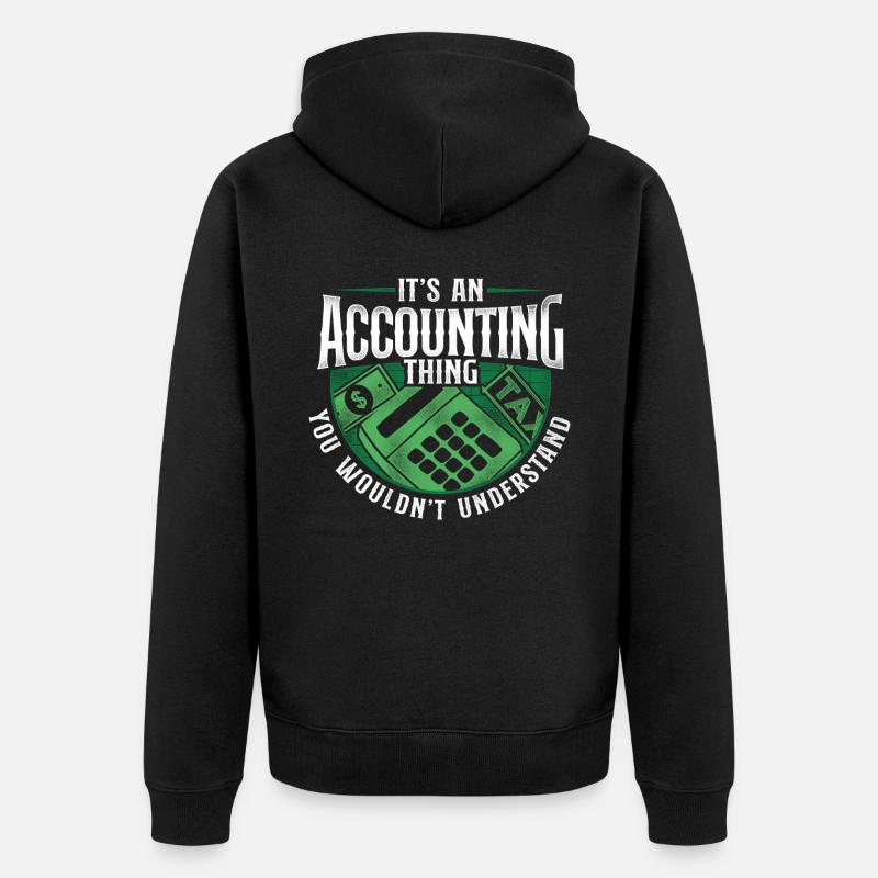 Comptable Teneur de livres Comptabilité - Veste à capuche bio Premium Unisexe - noir