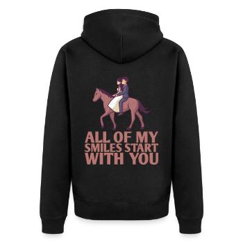 All My Smiles Start With You Design For The Bride - Unisex Premium Organic Zip Hoodie - black - Back - Nico (187cm)