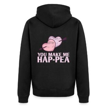 Ils me font Hap-pea-marriage-design pour la mariée - Veste à capuche bio Premium Unisexe - noir - Dos - Nico (187cm)
