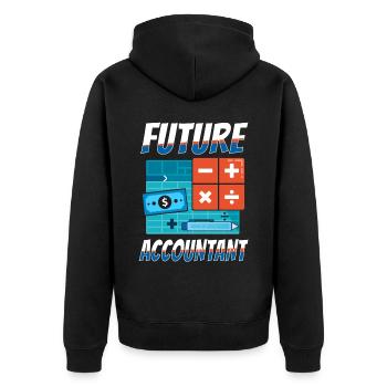 Accountant Bookkeeper Accounting - Unisex Premium Bio Zip Hoodie - Schwarz - Hinten - Nico (187cm)