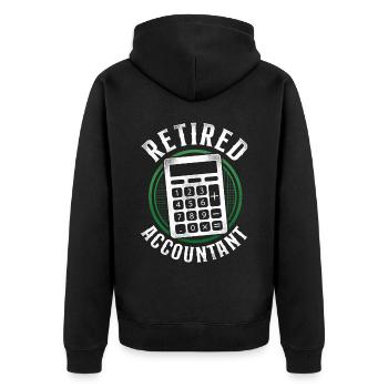 Accountant Bookkeeper Accounting - Unisex Premium Organic Zip Hoodie - black - Back - Nico (187cm)