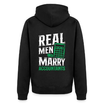 Accountant Bookkeeper Marriage - Unisex Premium Bio Zip Hoodie - Schwarz - Hinten - Nico (187cm)