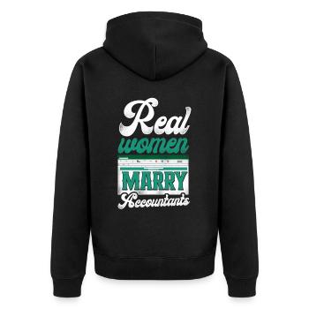 Accountant Bookkeeper Marriage - Unisex Premium Bio Zip Hoodie - Schwarz - Hinten - Nico (187cm)
