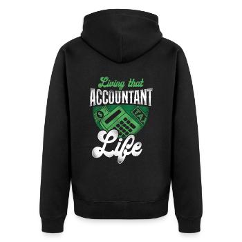 Comptable Teneur de livres Comptabilité - Veste à capuche bio Premium Unisexe - noir - Dos - Nico (187cm)