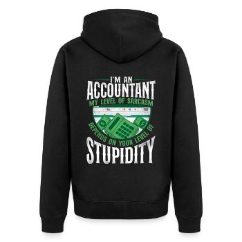 Accountant Bookkeeper Accounting - Unisex Premium Organic Zip Hoodie - black - Back - Nico (187cm)
