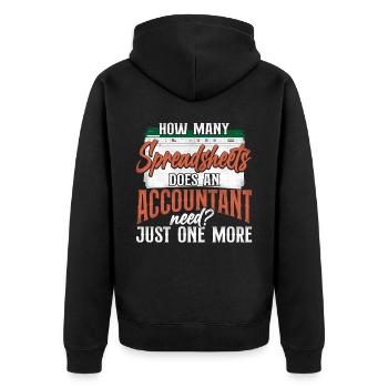 Accountant Bookkeeper Accounting - Unisex Premium Organic Zip Hoodie - black - Back - Nico (187cm)