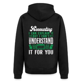 Accountant Bookkeeper Accounting - Unisex Premium Organic Zip Hoodie - black - Back - Nico (187cm)