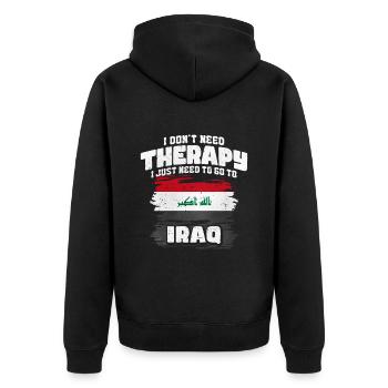 Irak - Veste à capuche bio Premium Unisexe - noir - Dos - Nico (187cm)