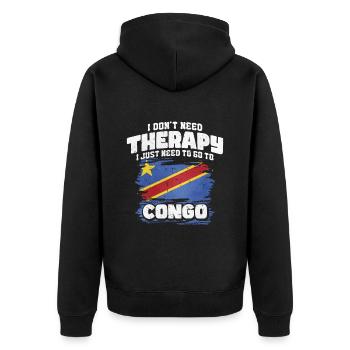 Congo - Unisex Premium Organic Zip Hoodie - black - Back - Nico (187cm)