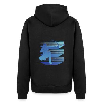Geometry Arrowtag - Unisex Premium Organic Zip Hoodie - black - Back - Nico (187cm)