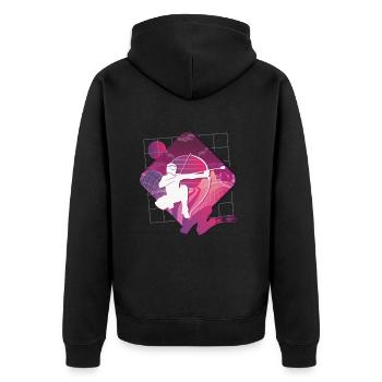 Balise fléchée Vaporwave - Veste à capuche bio Premium Unisexe - noir - Dos - Nico (187cm)