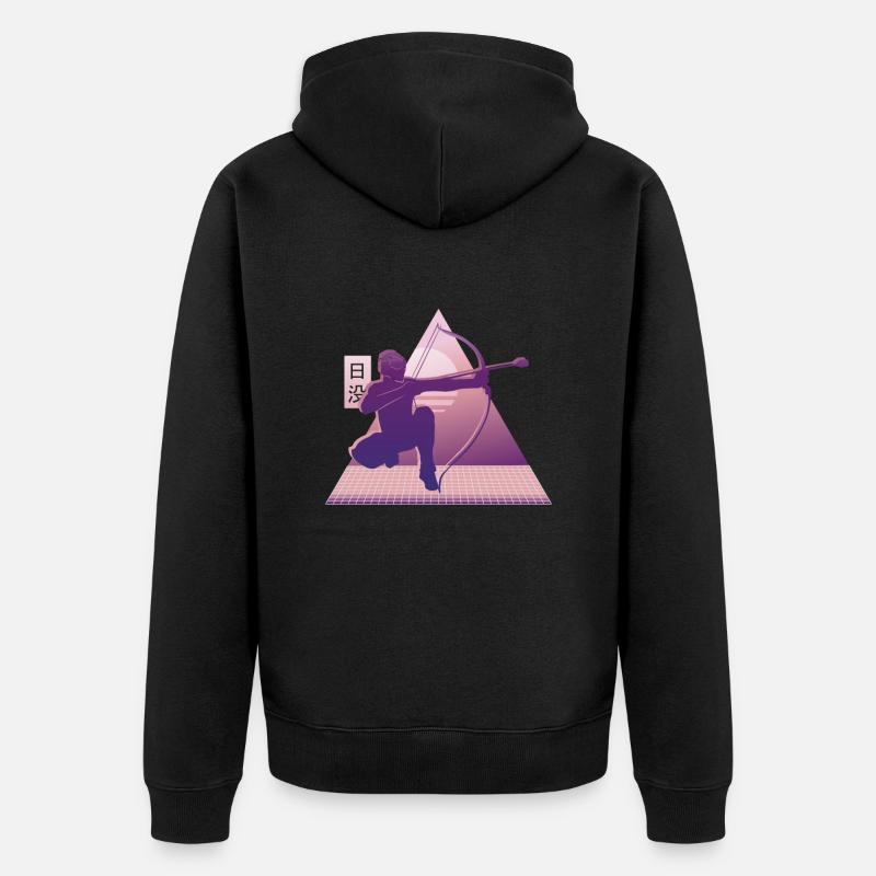 Balise fléchée Vaporwave - Veste à capuche bio Premium Unisexe - noir