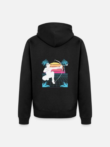 Balise fléchée Vaporwave - Veste à capuche bio Premium Unisexe - noir