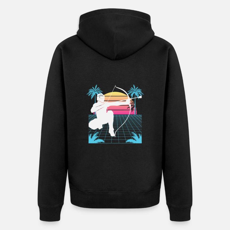 Balise fléchée Vaporwave - Veste à capuche bio Premium Unisexe - noir