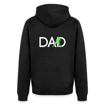 Fußball Papa - Unisex Premium Bio Zip Hoodie - Schwarz - Hinten - Nico (187cm)