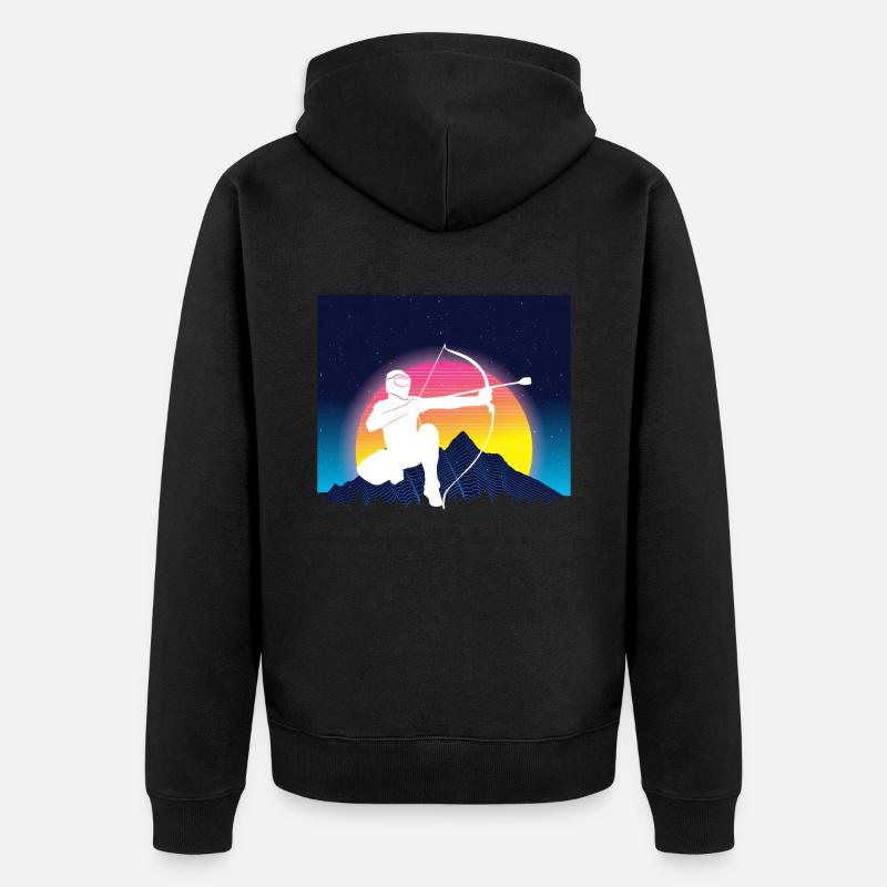 Balise fléchée Vaporwave - Veste à capuche bio Premium Unisexe - noir