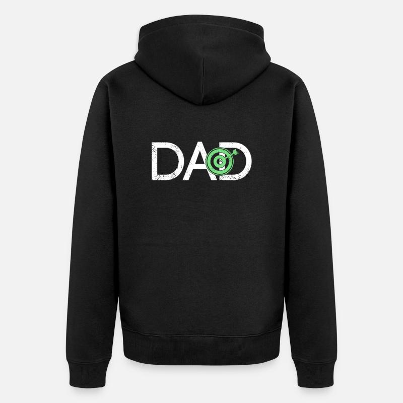 darts dad - Unisex Premium Bio Zip Hoodie - Schwarz