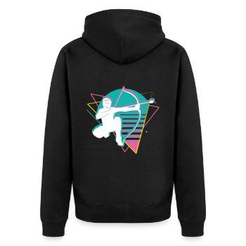 Balise fléchée Vaporwave - Veste à capuche bio Premium Unisexe - noir - Dos - Nico (187cm)