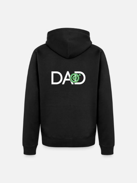 darts dad - Unisex Premium Bio Zip Hoodie - Schwarz