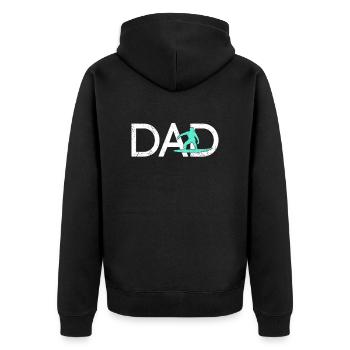 Papa surfeur - Veste à capuche bio Premium Unisexe - noir - Dos - Nico (187cm)
