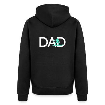 Papa surfeur - Veste à capuche bio Premium Unisexe - noir - Dos - Nico (187cm)