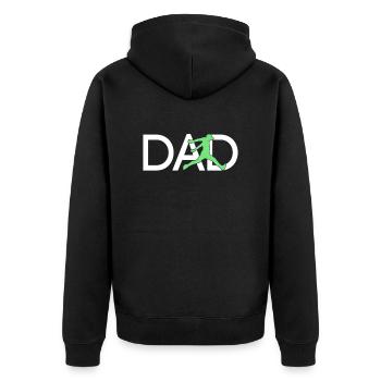 Parkour Papa - Unisex Premium Organic Zip Hoodie - black - Back - Nico (187cm)