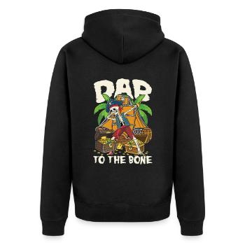 Dab To The Bone für einen Piraten Fan - Unisex Premium Bio Zip Hoodie - Schwarz - Hinten - Nico (187cm)