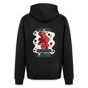 Say yes to the skateboard - Unisex Premium Organic Zip Hoodie - black - Back - Nico (187cm)