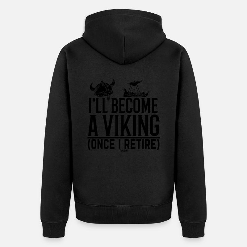 Vikings à la retraite - Veste à capuche bio Premium Unisexe - noir