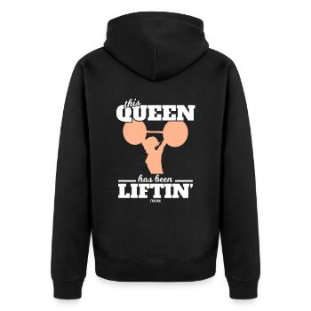 Weightlifting Woman Workout Dumbbell - Unisex Premium Organic Zip Hoodie - black - Back - Nico (187cm)