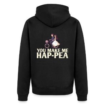 Ils me font Hap-pea-marriage-design pour la mariée - Veste à capuche bio Premium Unisexe - noir - Dos - Nico (187cm)