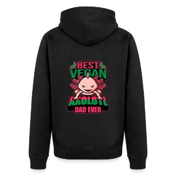 Axolotl Gifts for Vegans - Unisex Premium Organic Zip Hoodie - black - Back - Nico (187cm)