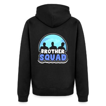 Bruder Team Freund Brüder Freundschaft - Unisex Premium Bio Zip Hoodie - Schwarz - Hinten - Nico (187cm)